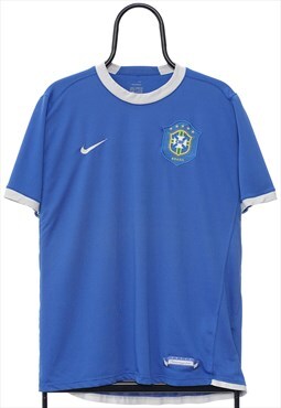 Vintage Nike CBF Brazil Blue Football Shirt Mens