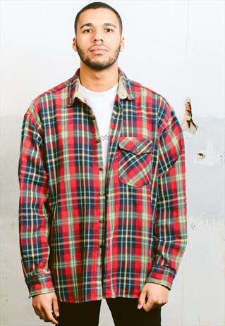 VINTAGE PLAID GRUNGE SHIRT