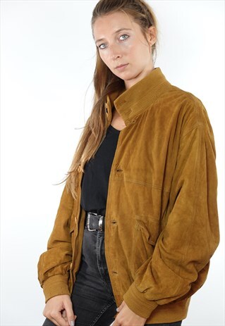tan suede bomber jacket womens
