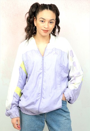 1990S VINTAGE LILAC BRANDED SHELL JACKET
