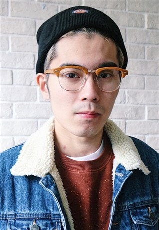 SHALEX RETRO HALF FRAME GLASSES - BROWN