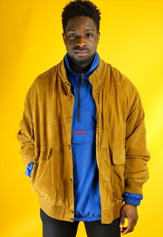 TAN SUEDE BOMBER JACKET