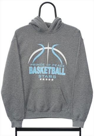 VINTAGE BASKETBALL STARS GRAPHIC GREY HOODIE WOMENS