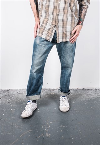 VINTAGE BLUE LEVI'S 501 PAINT JEANS