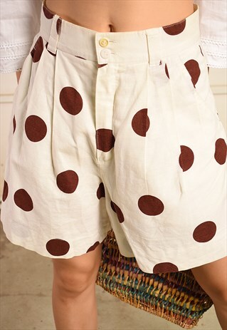 VINTAGE 80S POLKA DOT FESTIVAL PARIS CHIC SHORTS CULOTTES