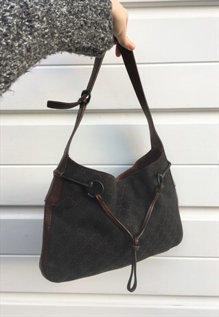 WOMENS GUCCI HANDBAG IN BROWN ALL OVER MONOGRAM PRINT