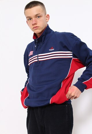 VINTAGE ADIDAS USA WOMENS WORLD CUP 1/4 ZIP