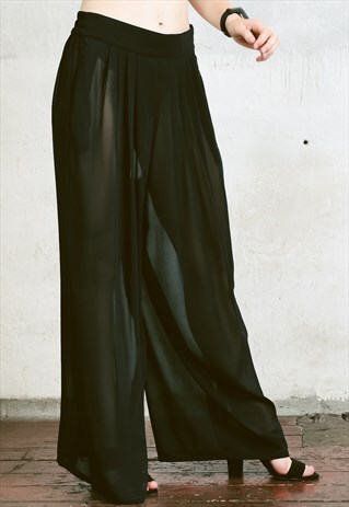 VINTAGE 90S SHEER PALAZZO TROUSERS