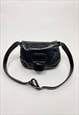 60'S LADIES VINTAGE PVC BLACK ADJUSTABLE SHOULDER BAG