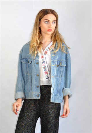 VINTAGE 90S OVERSIZED BLUE DENIM LEE JACKET