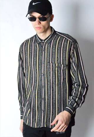 VINTAGE 90S STRIPED LONG SLEEVE SHIRT