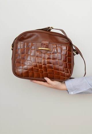 MOCK CROC SHOULDER BAG