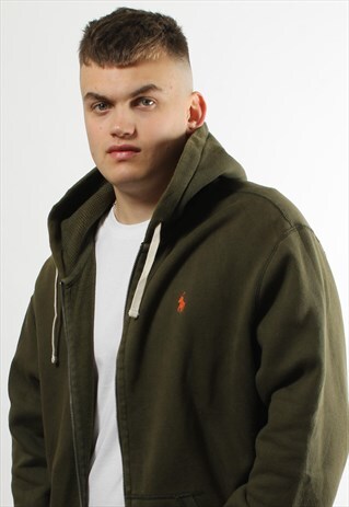 VINTAGE POLO RALPH LAUREN GREEN FULL ZIP HOODIE