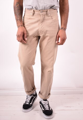 ARMANI MENS VINTAGE JEANS W31 L29 KHAKI 90S