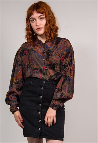 VINTAGE 90'S CRAZY PAISLEY PATTERN SHIRT
