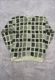 VINTAGE KNITTED JUMPER ABSTRACT PATTERNED KNIT SWEATER