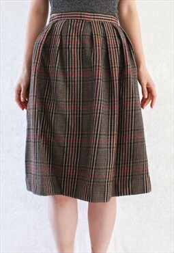 Vintage Brown Pink Skirt XS B607