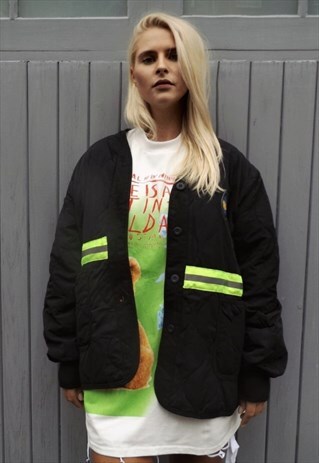 LOOSE OVERSIZE TEXTURED REFLECTIVE UTILITY JACKET