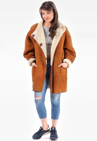 VINTAGE 70S SHEEPSKIN SHEARLING COAT