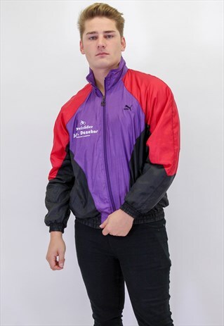 VINTAGE PUMA SHELL JACKET IN PURPLE