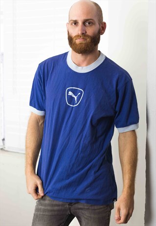 VINTAGE PUMA T-SHIRT LOGO 90S M 7.4
