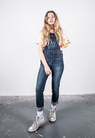 VINTAGE BLUE DENIM DUNGAREES