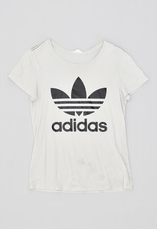 VINTAGE 00'S Y2K ADIDAS T-SHIRT TOP OFF WHITE