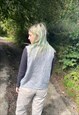 VINTAGE SIZE M CHUNKY KNITTED WOOL SWEATER VEST IN GREY