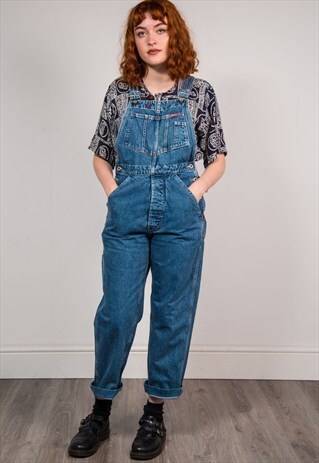 90'S BLUE DENIM LONG DUNGAREES