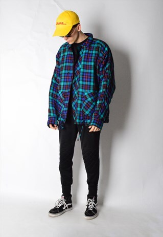 VINTAGE 80S COLOURFUL CHECK JACKET