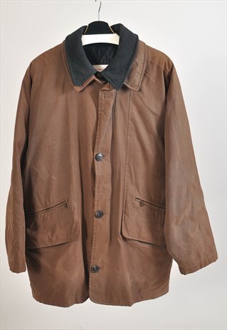 VINTAGE 00S LINED MAC COAT IN BROWN