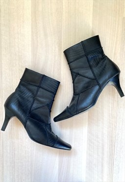 Vintage 90's/Y2K Black Heeled Boots
