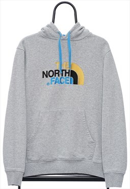 Vintage The North Face Logo Grey Hoodie Mens