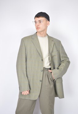 Vintage grey striped classic 80's suit blazer