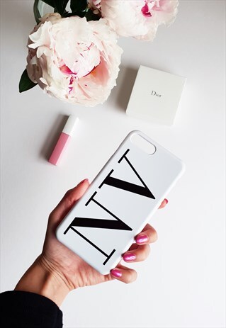 WHITE & BLACK LARGE LETTER PERSONALISED IPHONE CASE