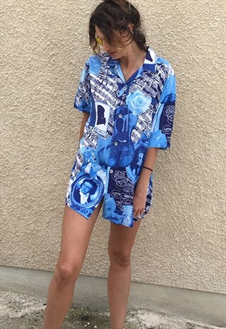 PATTERNED OVERSIZED RETRO VINTAGE UNISEX FESTIVAL SHIRT