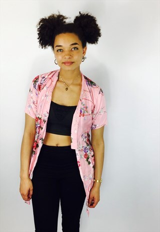 PINK FLORAL KIMONO