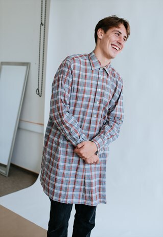 VINTAGE 90S GRUNGE PYJAMA CHECKERED SHIRT