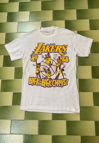 VINTAGE LOS ANGELES LAKERS 1987-88 BACK TO BACK CHAMPS TEE
