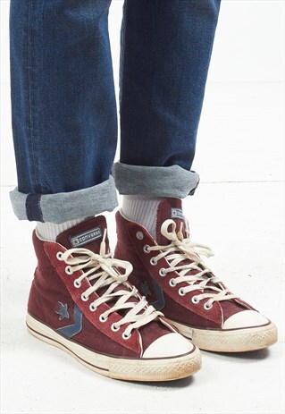 VINTAGE RED CONVERSE HI-TOPS TRAINERS