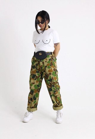 CAMO / CAMOUFLAGE ARMY CARGO TROUSERS