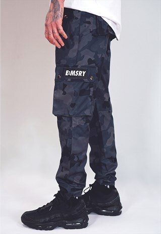 MIDNIGHT CAMO CARGO TROUSERS