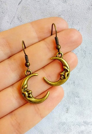 CELESTIAL MOON EARRINGS BRONZE
