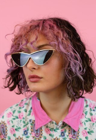 BLACK SKINNY CAT EYE SUNGLASSES