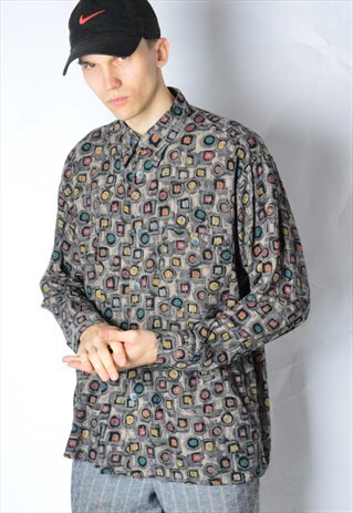 VINTAGE 90S ABSTRACT GRUNGE LONG SLEEVE SHIRT