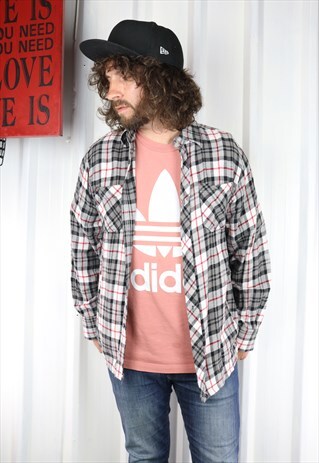 VINTAGE CHECK FLANNEL OVERSIZED GRUNGE INDI SHIRT