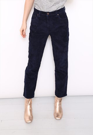 VINTAGE 90S NAVY CORD CORDUROY TROUSERS