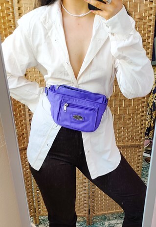VINTAGE PURPLE NYLON BUMBAG