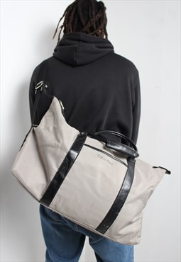 Vintage Calvin Klein Satchel Holdall Gym Bag Grey