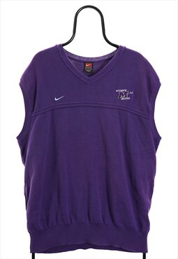 Vintage Nike Millsaps Majors Purple Sweater Vest Mens